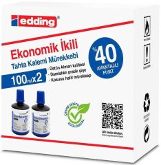 Edding Tahta Kalemi Mürekkebi Mavi Ekonomik İkili 100ml x 2